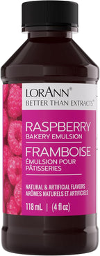 LorAnn Oils Raspberry Bakery Emulsion: True Essence, Ideal for Boosting Fruit Tones in Cakes, Cookies & Desserts, Gluten-Free, Keto-Friendly, Extract Substitute Essential for Your Kitchen, 4 Oz