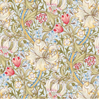 Quera 50 Pack William Morris Cocktail Napkins Golden Lily White Paper Napkins Beverage Napkins Disposable Paper Party Napkin Pack Decoration 5 "X 5"