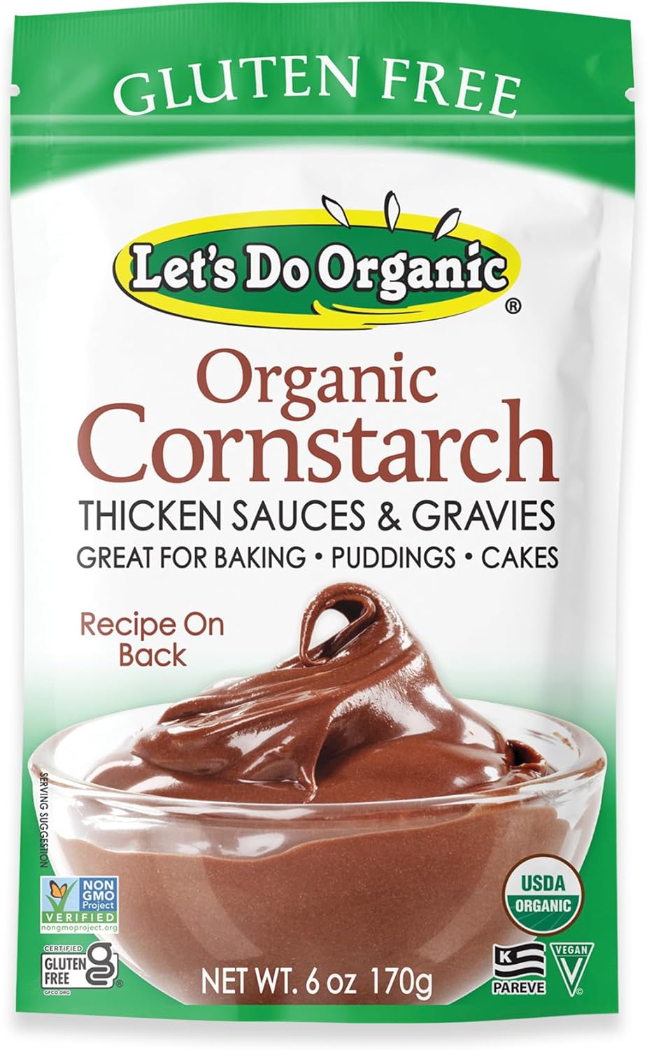 Let's Do Organic Cornstarch - Corn Starch for Cooking, Corn Starch Organic, Corn Starch Powder, Non GMO Corn Starch Gluten Free - 6 Ounce (Pack of 1)