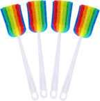 Bottle Brush Cleaner 4PCS Sponge Cleaning Brushes Long Handle Scouring Pad Scrub Brushes for Kitchen Clean Baby Bottle Glasses Mugs Cups (4 PCS)