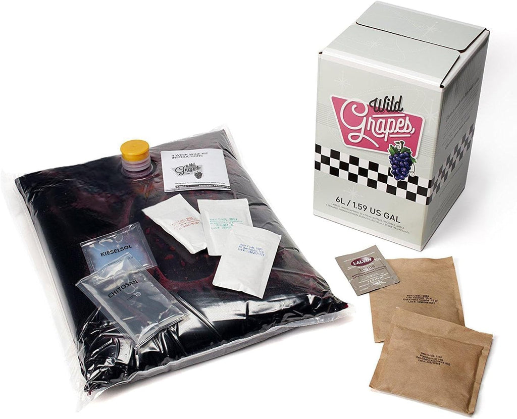 Wild Grapes Premium DIY Wine Making Kits - Merlot Style - Makes Up to 30 x 750mL Bottles, 6 Gallons of Wine