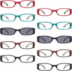 Eyekepper 10 Pack Reading Glasses Floral Patterned Readers Women Inlcude Reader Sunglasses +1.50