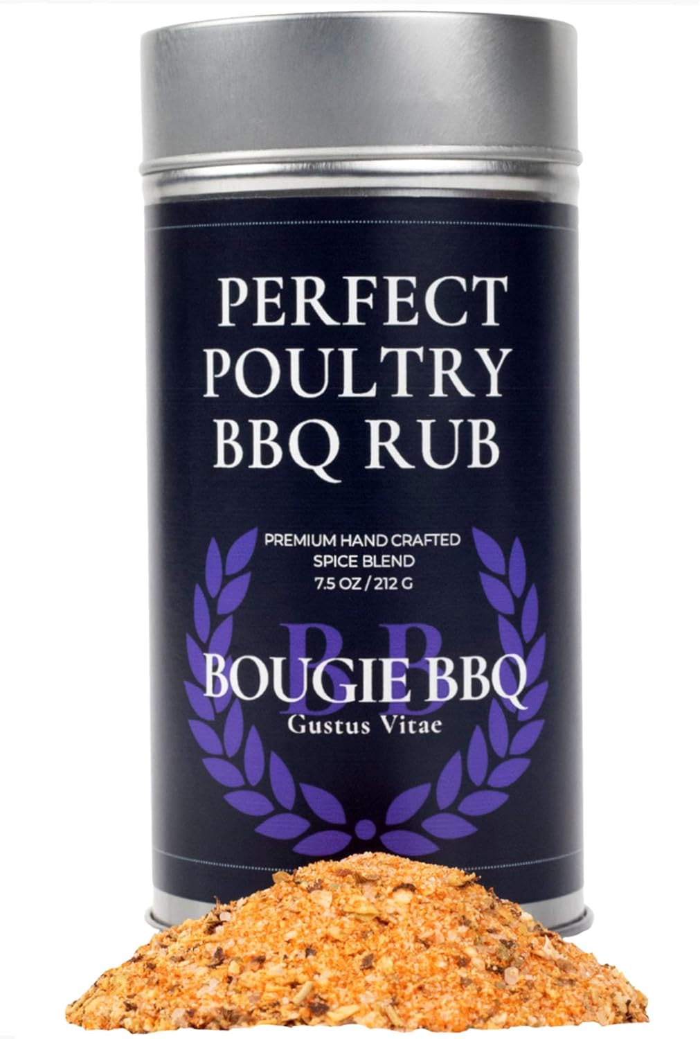 Perfect Poultry BBQ Rub | Gourmet Seasoning | Artisanal Spice Blend | 7.5 oz (212g) | All Natural | Non GMO | Small Batch | No MSG or Artificial Ingredients | Bougie BBQ | Gustus Vitae | #806