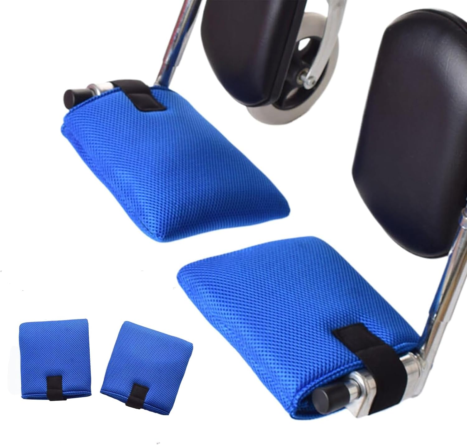 Non-Slip Pedal Protection Pad, Perfect Foot and Leg Rest, Wheelchair Accessory for Foot Rest Replacement. Wheelchair Mat Cover (1 Pair)(Blue)