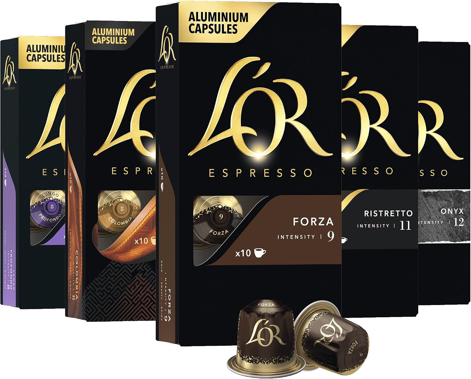 L'OR Espresso Capsules, 50 Count Variety Pack, Single-Serve Aluminum Coffee Capsules Compatible with the L'OR BARISTA System & *Nespresso Original Machines