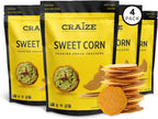 Craize Sweet Corn Crisps | Gluten Free, Vegan, Kosher, Toasted Corn Crackers | 4 pack, 4 oz each