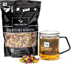 Pure And Easy Tea, Nighttime Nirvana, Caffeine-Free Herbal Sleep & Relaxation Tea, Loose Leaf Blend with Chamomile, Lavender & Lemon Balm, Premium Wellness Tea (100g)