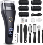 Electric Foot File Callus Remover for Feet - 6pcs Larger Grinding Head&3Speed, Pedicure Kit Foot Scrubber Deadskin Callus Remover, Foot Care Kit Pedicure Tools for Dead Skin Callus Hardskin Dry Cracks