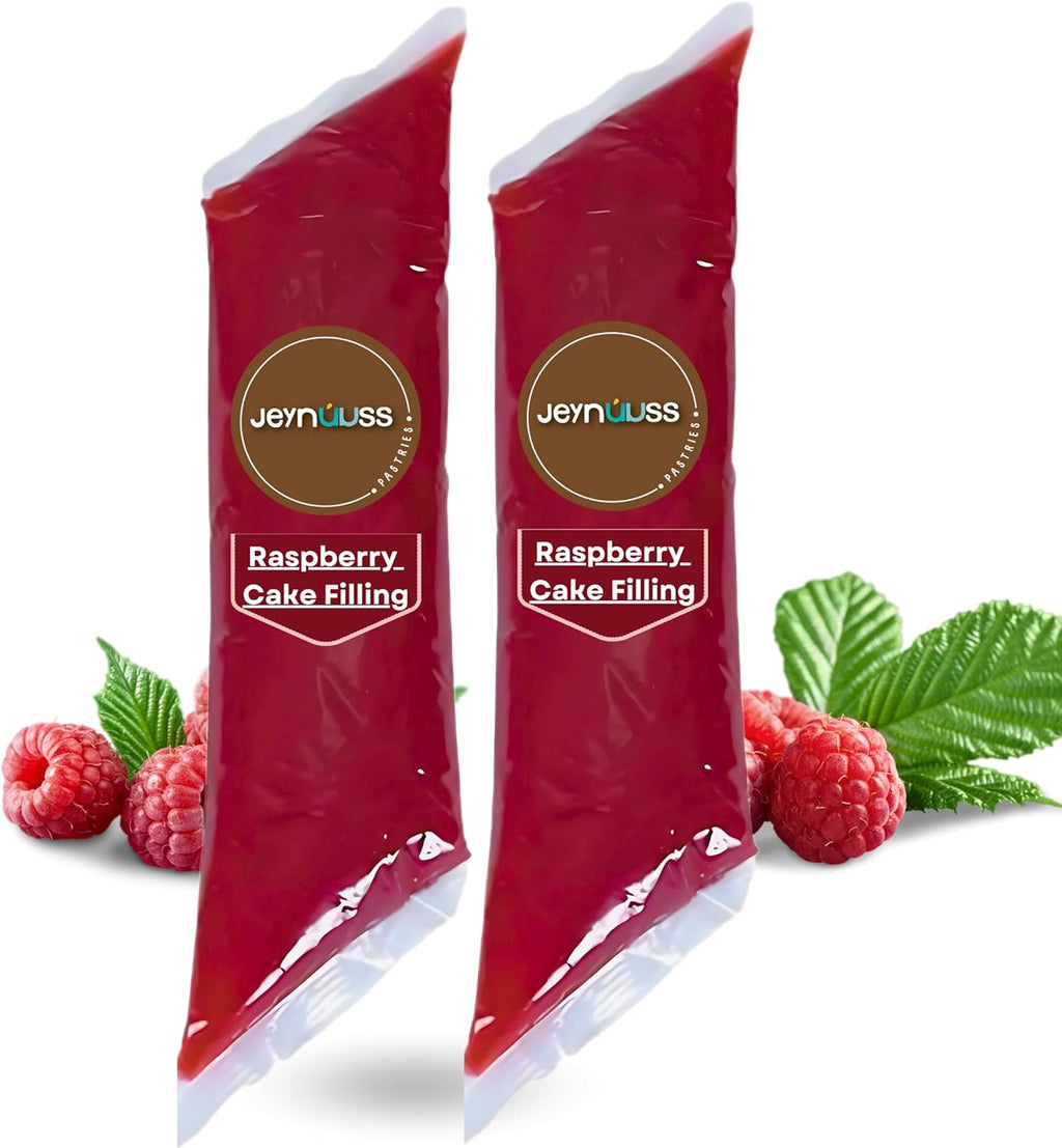 Jeynuuss Raspberry Cake Filling 2LB - Pastry Filling Raspberry Filling for Cakes Cream Cheese Filling 2 Pack