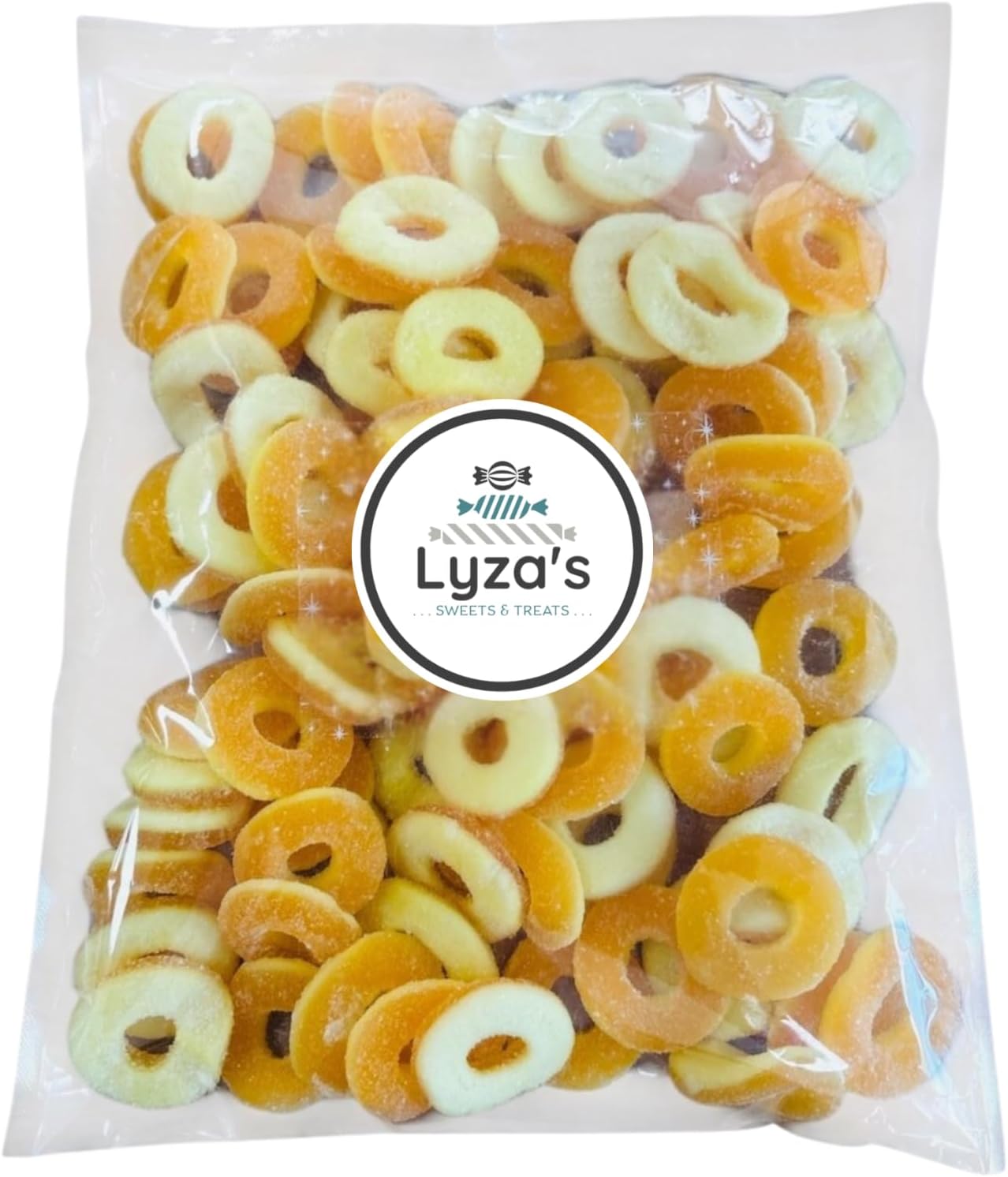 2 LB Gummy Rings - Dye Free & HALAL Certified Gummy Candies - One Bulk Bag (Peach)