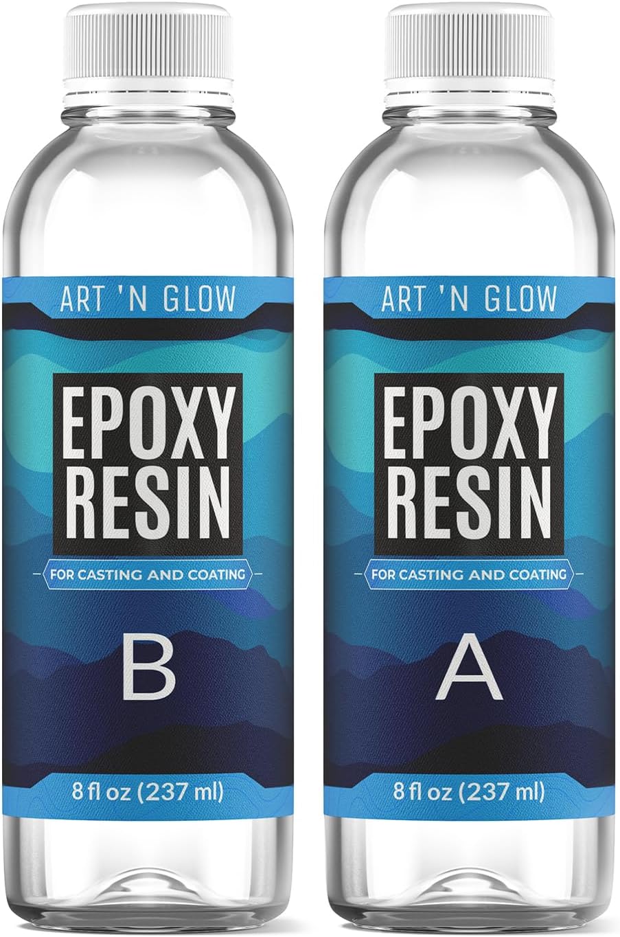 Epoxy Resin for Crystal Clear Casting & Coating – 16 oz Kit – Bubble Free, Non-Yellowing, Two Part, Self-Leveling Art Resin – for Tumblers, Jewelry, Molds, Table Top, & Crafts – USA Small Business