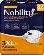 3XL Adult Diapers for Women and Men - Case of 32 Bariatric Disposable Briefs with Tabs and Stretchable Side Panels - Breathable with Max Absorbency