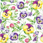 Paper Napkins Pansies Flowers Luncheon 20-Count Soft 3-Ply Decoupage Tissue -13" x 13" (Unfolded)