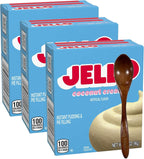 Instant Pudding & Pie Filling Mix 3.4 oz Box (Pack of 3) with Candy Freezer Wooden Spoon (Coconut Cream Flavor) - Wooden Spoon