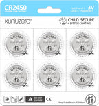 6-Pack CR2450 Lithium Coin Cell Battery, 3 Volt, Long Lasting Power, Mercury-Free, Child-Safe Package