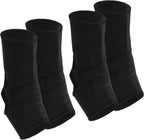 Geyoga 2 Pairs Muay Thai Ankle Support Compression Ankle Sleeve Boxing Foot Braces for Men Breathable Women Foot Wraps Support for Martial Arts Kickboxing Gym Running(Black,L)