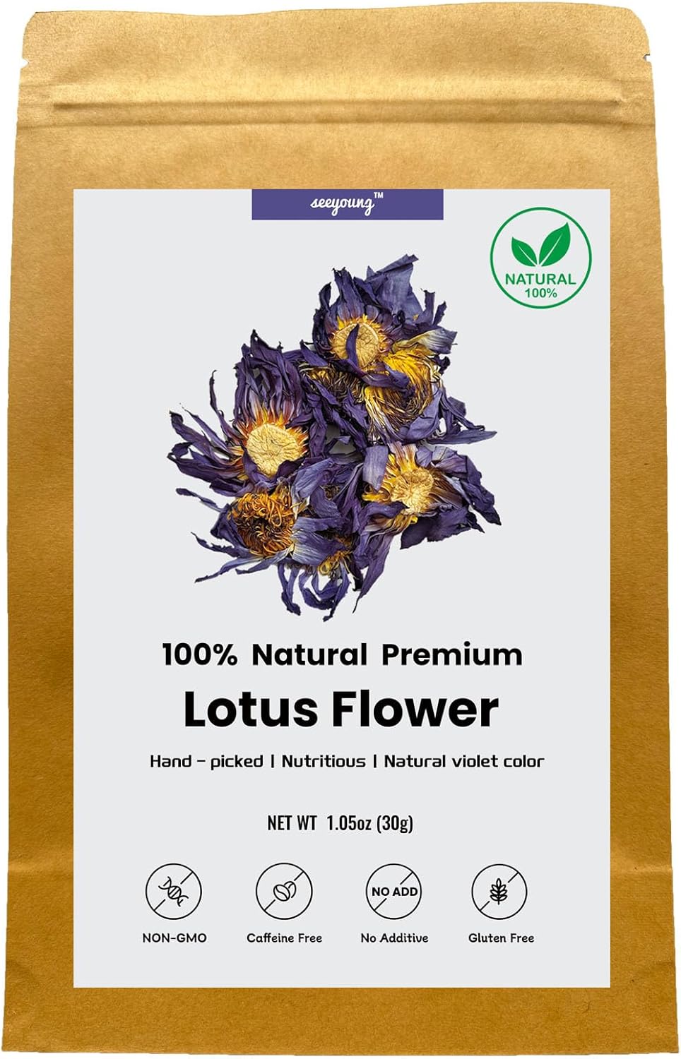 Premium Lotus Dried Natural Flowers Tea Whole Flower | Non GMO, Caffeine-free