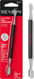 Revlon Expert Dual-Ended Nail Groomer, Stainless Steel Manicure Tool, Clean Under Fingernails and Lift Cuticles, 1 Count