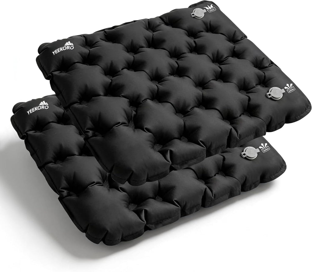 Inflatable Seat Cushion, Lightweight Camping Air Sitting Pad with Repair Cloths, Waterproof Air Cushion, Portable Air Seat Cushion for Climbing Hiking Office Airplane Car Stadium Seat
