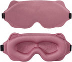 Eye Masks for Sleep, 3D Contoured Sleeping Mask Breathable Pressure Free Blackout Eye Cover Adjustable Soft Light Blocking Shades for Women Men Students Travel Office Napping Night Pink