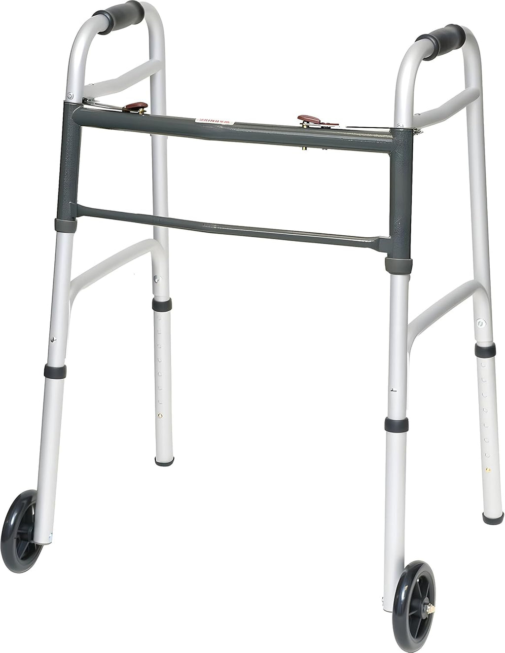 ProBasics Aluminum Lightweight Walker with Wheels, Walker for Seniors, Lightweight Adult Walker with 5" Wheels, Foldable Two-Button Release Walker, 300lbs Weight Capacity