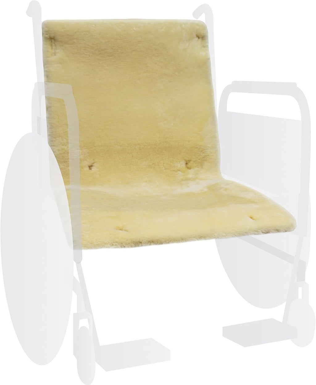 Eurow 100% Australian Merino Sheepskin Wheelchair Seat and Back Cover, Full Chair Cushion Pad, 1" Thick, Breathable, Pressure-Relieving, Machine Washable, Non-Slip Fit, Champagne