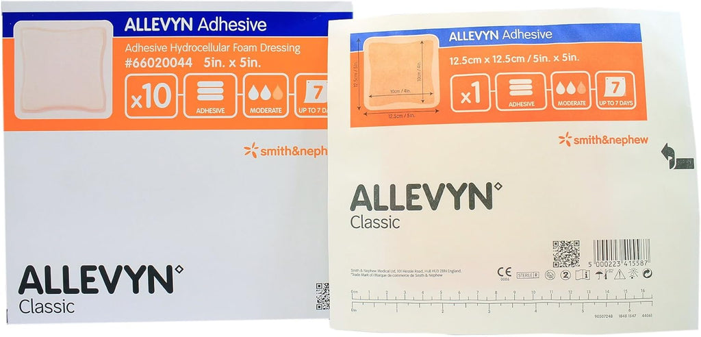 Smith & Nephew Allevyn Adhesive Foam Dressing 5 x 5 Square with Border Film Backing 66020044 10 per Box