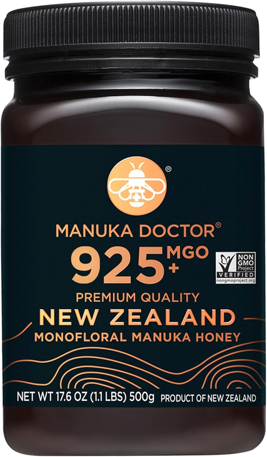 Manuka Doctor - MGO 925+ Manuka Honey Monofloral, 100% Pure New Zealand Honey. Certified. Guaranteed. Raw. Non-GMO (17.6 oz)