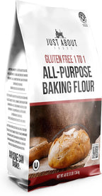 Just About Foods All Purpose Flour Gluten-Free, New Improved Formula, All-Purpose 1:1 Substitute for Wheat Flour, Kosher Certified, 3 lbs Bag for Baking Cookies, Cakes, Muffins and More