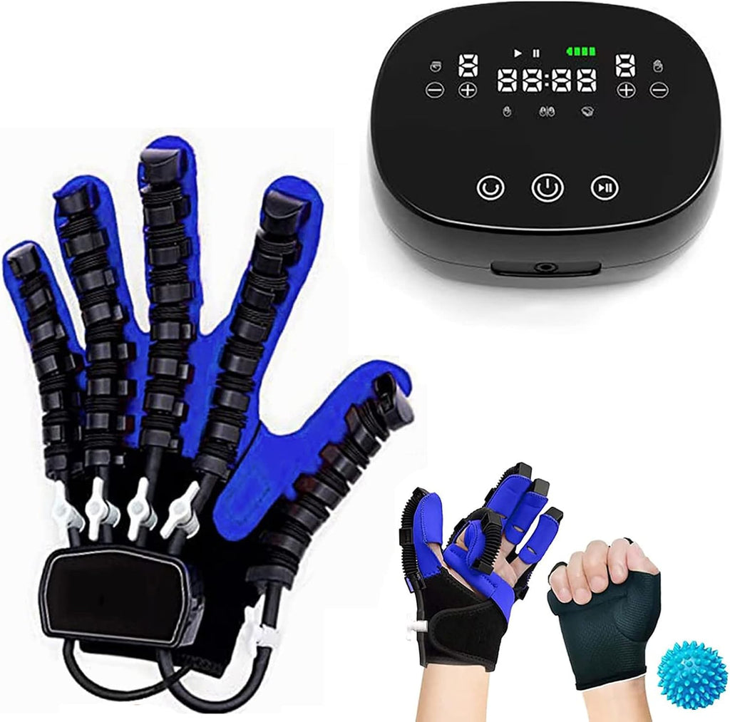 Self-Training Rehabilitation Robot Gloves, Finger Flexion Training Assistance, Suitable for Patients with Hand Dysfunction Due to Stroke, Hemiplegia(Size:L Code,Color:Left Hand)