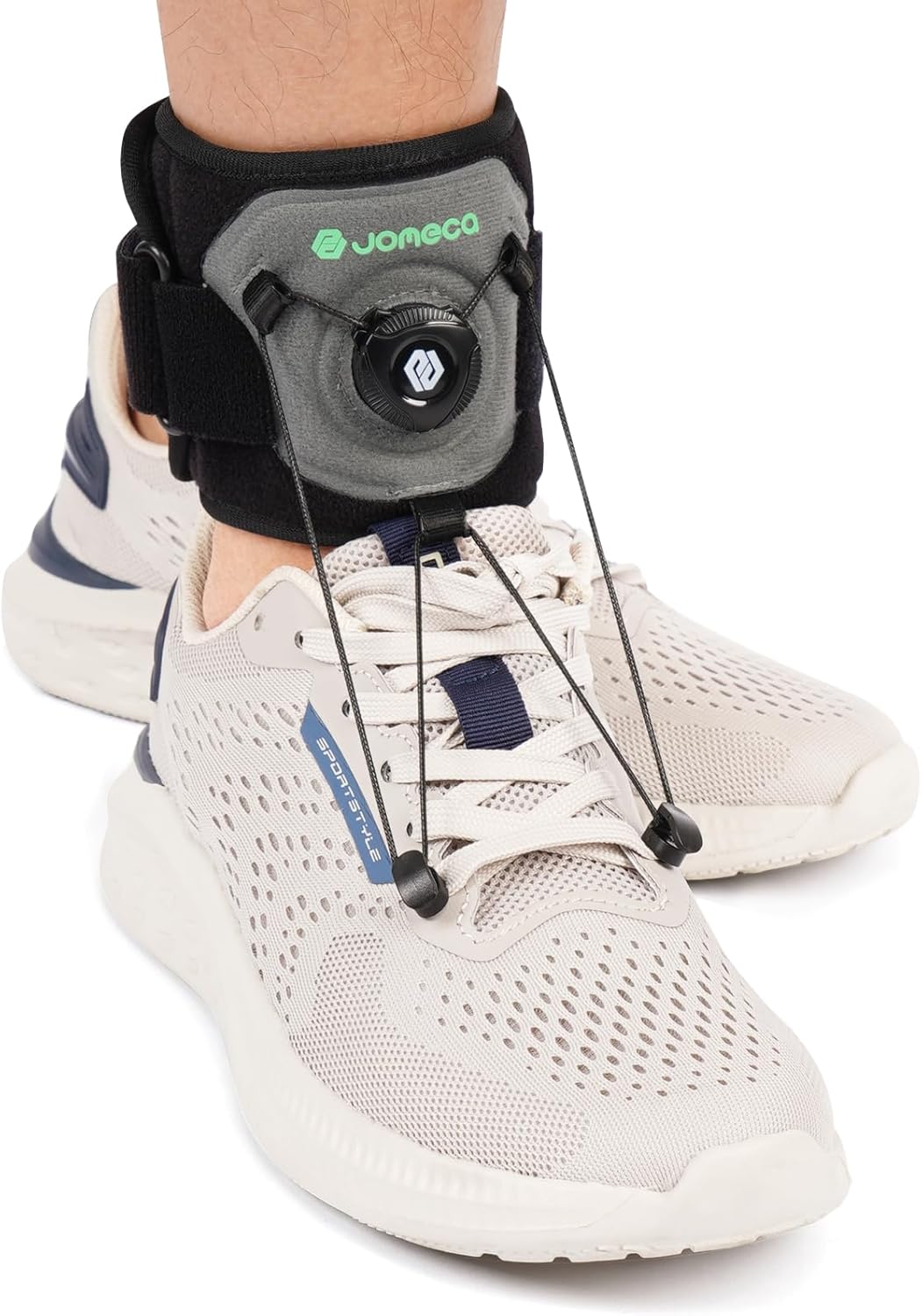 Adjustable Drop Foot Brace with Rotary Knob AFO Ankle Foot Orthosis for Dorsiflexion Support Foot Drop Prevention Foot Drop Brace for Walking Shoe Eyelet Hook Attachment (1 Pack)