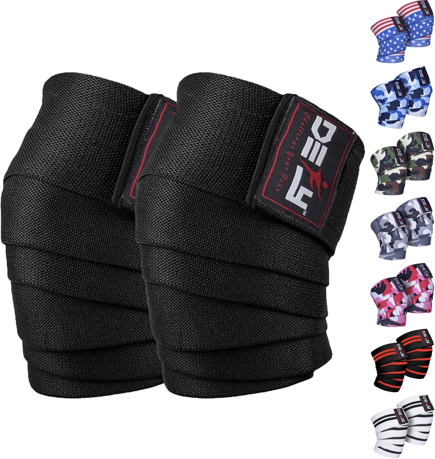 DEFY Knee Wraps for Weightlifting - Provides Knee Support for Powerlifting, Squats & Fitness Workouts