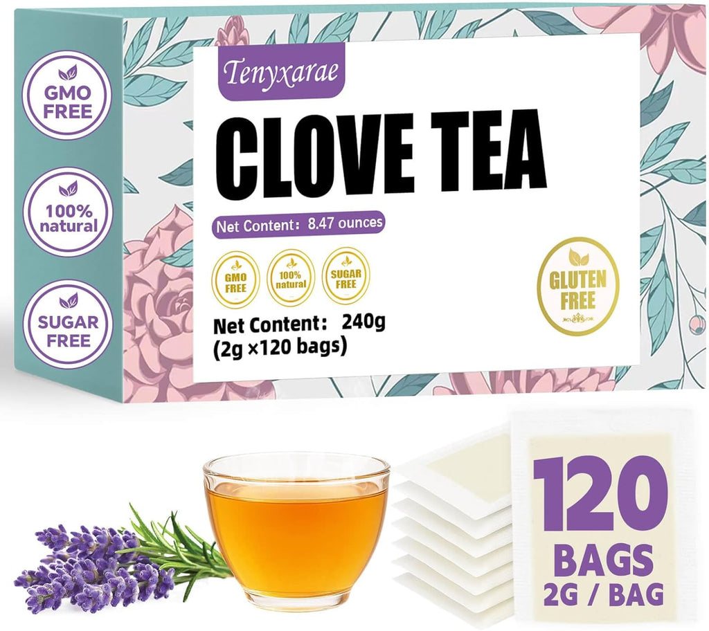 Clove Tea Bags–120 Teabags (2g/Bag), Made from 100% Natural Clove Flower Buds | Supports Digestion & Antioxidant Wellness | Caffeine-Free | Sugar-Free | Gluten-Free | Vegan | Eco-Friendly Tea Bags