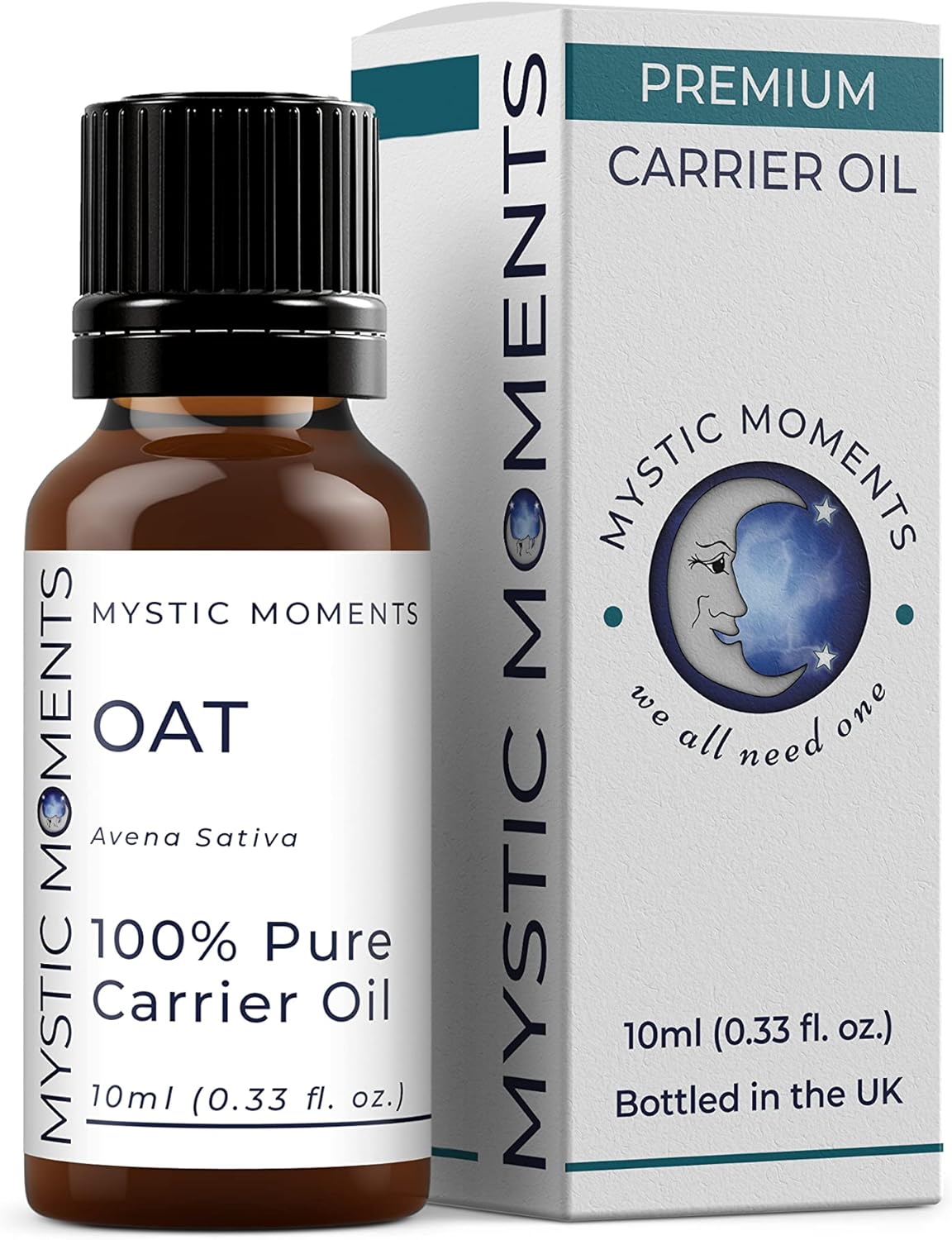 Mystic Moments | Oat Carrier Oil - 10ml - Pure & Natural Oil Perfect for Hair, Face, Nails, Aromatherapy, Massage and Oil Dilution Vegan GMO Free