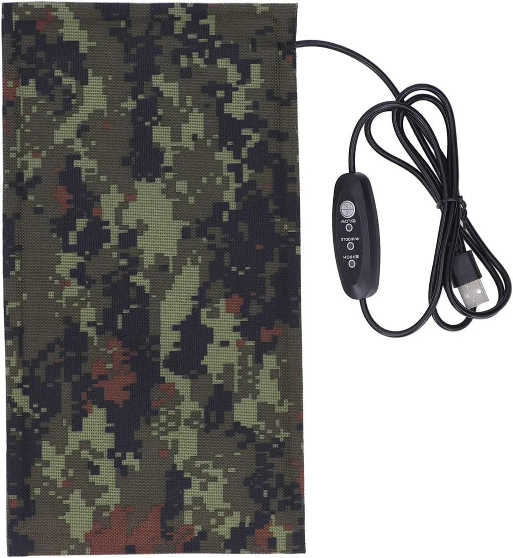 YOUTHINK USB Heating Pad, 5V Black Electric Carbon Fiber Heating Mat with 3 Temperature Levels for Clothes Seat Pet Warmer