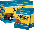 Honey Stinger Organic Gluten Free Cookies & Cream Waffle, Energy Stroopwafel for Exercise, Endurance and Performance, Sports Nutrition for Home & Gym, Pre & During Workout, 16.96 Ounces (Pack of 16)