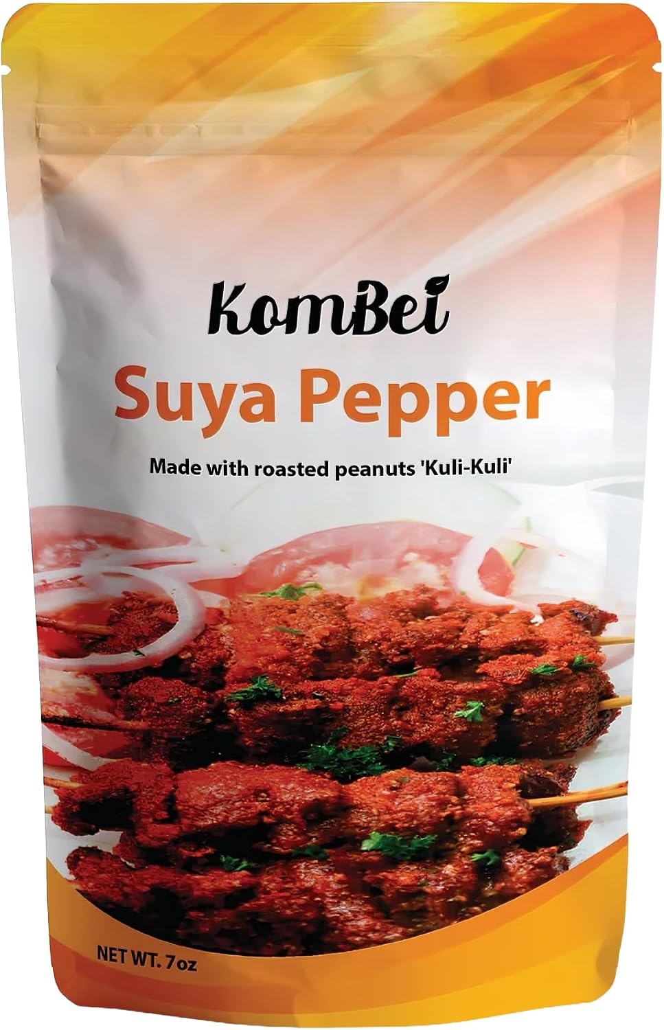 Kombei Suya Spice - Authentic Nigerian Yaji, Premium African Seasoning Powder | Pepper mix for Beef Steak, Chicken, Seafood & BBQ Dry Rub - 7oz (Sweet & Spicy