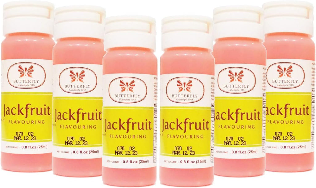 Butterfly Flavoring Extract Paste, Jackfruit, 25 ml (Pack of 6) — Exotic Tropical Fruit Flavoring for Baking, Desserts, Drinks, Pastries, Ice Cream, Custards, and Beverages
