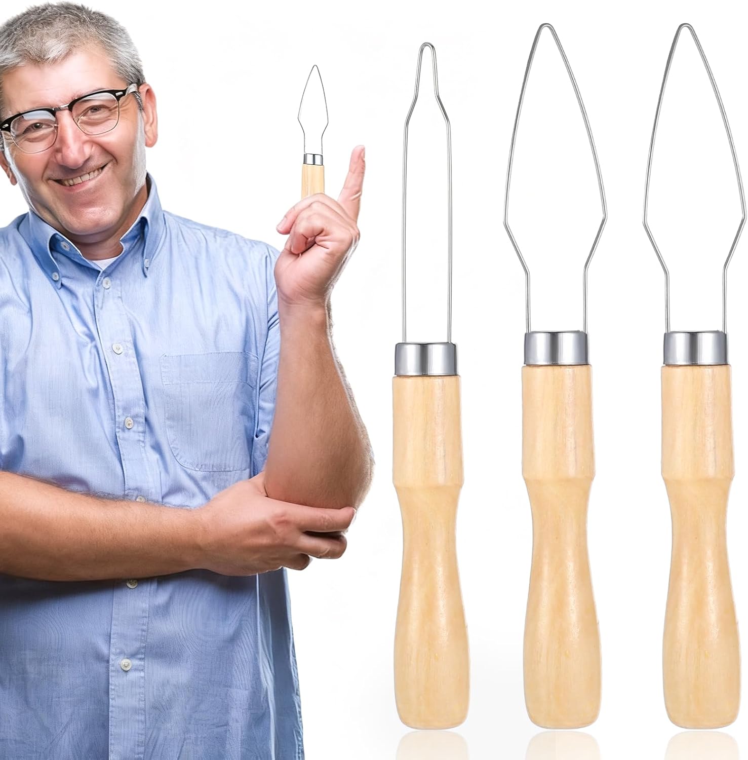 3PCS Adaptive Button Hook Assist Tools, Button Hook Dressing Aid Tool, Button Helper Tool with Easy-Grip Handle, Gifts for Seniors, Arthritis, Stroke, Parkinson's
