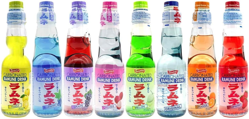 Ramune Japanese Soda, Variety Pack – 8 Flavors in Sprout Talk's Box