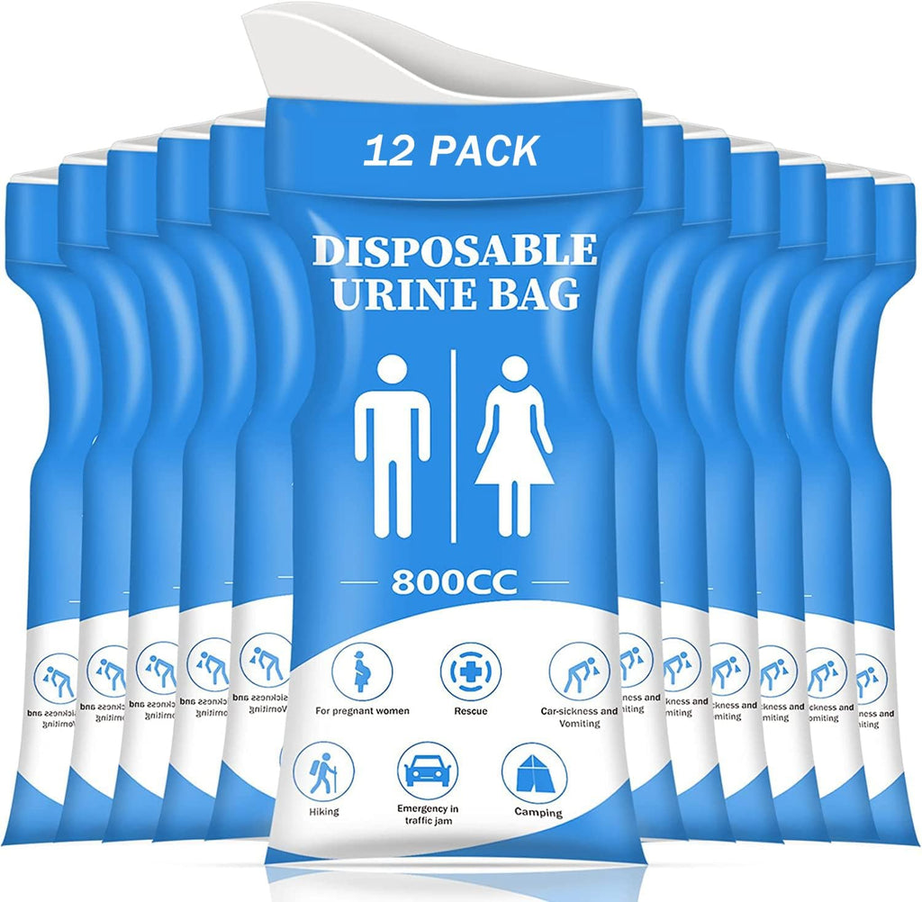 DIBBATU Disposable Urine Bag, 12/24 Pack Pee Bags for Travel for Women/Men, 800ML Emergency Portable Urinal Bag and Vomit Bags, Unisex Urinal Bag for Camping, Traffic Jams, Pregnant