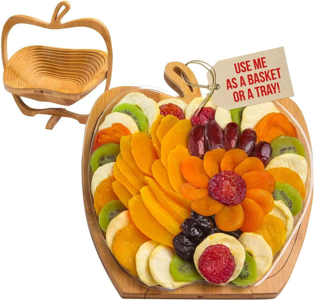 Dried Fruit Gift Basket - Healthy Gourmet Snack Box - Holiday Food Tray - Variety Snacks - Easter, Birthday, Sympathy, Mom, Dad, Corporate Tray - Bonnie & Pop