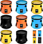 Tessco for you 8 Pcs Collapsible Bucket with Handle 5 Gallon Folding Bucket Portable Wash Basin 20 L Camp Water Container for Outdoor Beach Fishing Hiking Traveling Gardening Car Washing