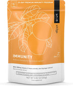 Immunity Booster Powder, Easy to Use Vegan Immune Booster with Vitamin D, A, B, C, & K, NRV Zinc, Plus Ginger Extract (25 Portions) (Normal)