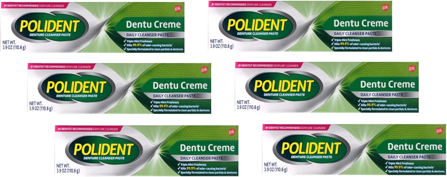 Polident Dentu-Creme, 3.9-Ounce (Pack of 6) by GlaxoSmithKline