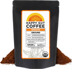 Happy Gut Coffee - Doctor-Formulated, Organic Medium-to-Dark Roast Coffee with Gut-Friendly Benefits - Gentle on Stomach - Rich Flavor, Gluten-Free, No Bitterness - 12oz - SMOOTH - Ground
