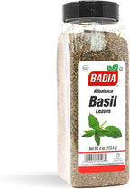 Badia Basil Leaves, 4 oz – Premium Dried Basil for Cooking, Seasoning, and Garnishing