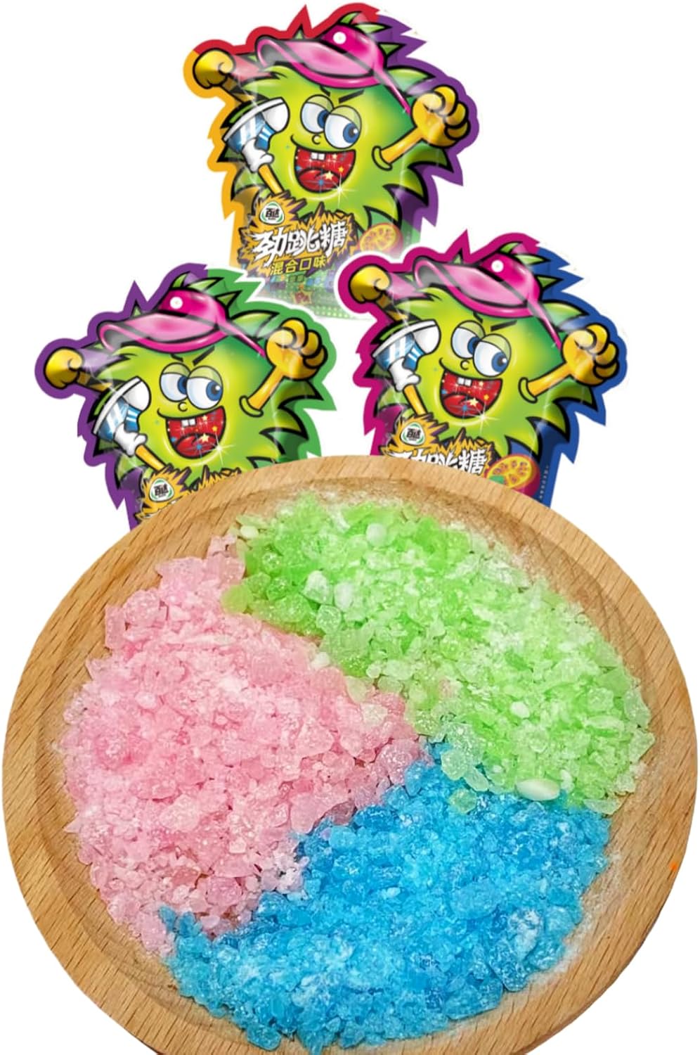 Hooly Seek - Popping Candy 3-Pack, 90g, About 45 Small pack - 4 Flavor Mix (Passion Fruit+Blueberry+Green Apple+Grape) - 30g per Bag - Fun Sugar Candy - Party & Movie Night Treats