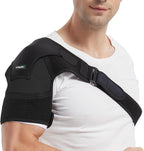 Shoulder Brace for Men and Women - Adjustable Stability Sleeve Wrap for Torn Rotator Cuff - AC Joint Pain Relief - Tendonitis - Shoulder Support for Men and Women (Black, L-XL)