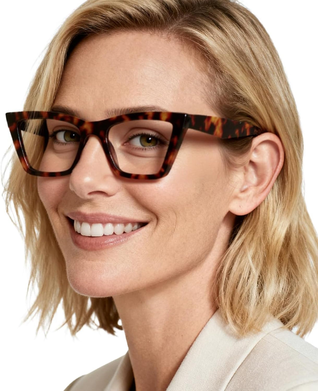 OCCI CHIARI Wide Reading Glasses Women Cat Eye Readers with Spring Hinge